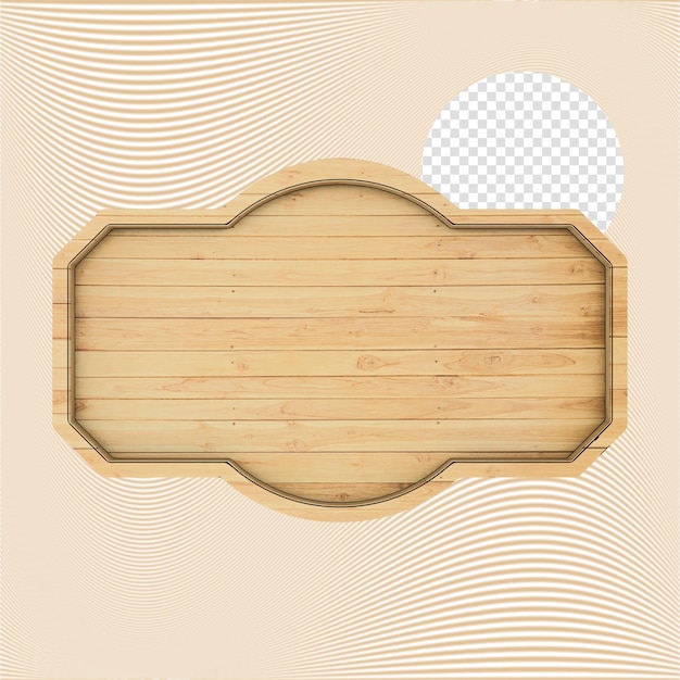 PSD segno di legno 3d render