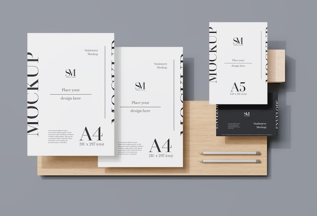 PSD design di mockup di levitazione stazionaria in legno