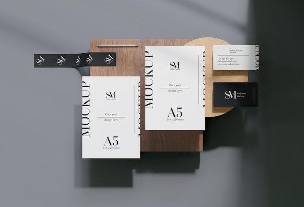 PSD design di mockup di levitazione stazionaria in legno