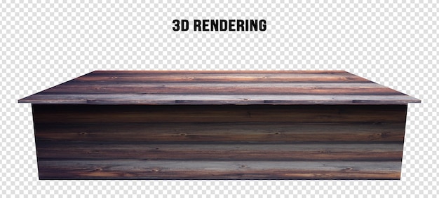 PSD 透明に分離された木製テーブルトップ