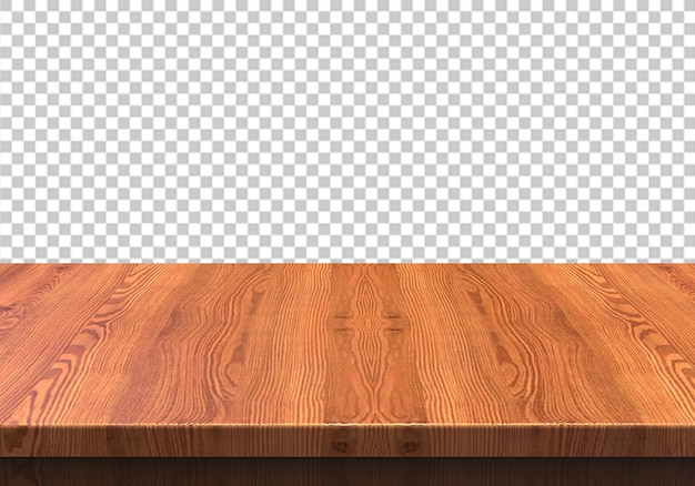 Wood table top isolated on transparent background