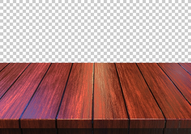 Wood table top isolated on transparent background