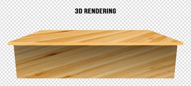 PSD wood table top isolated on transparent