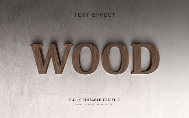 PSD wood text effect design