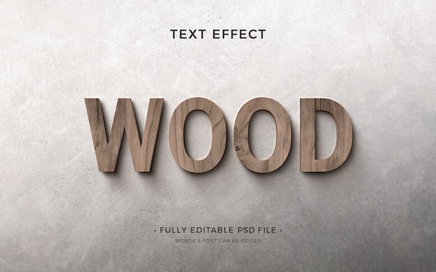 PSD design effetto testo in legno