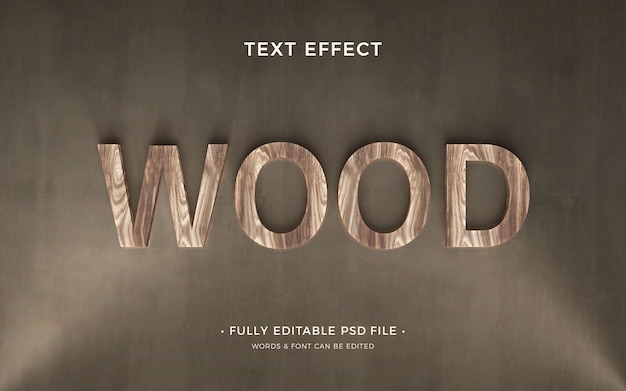 Wood text effect design