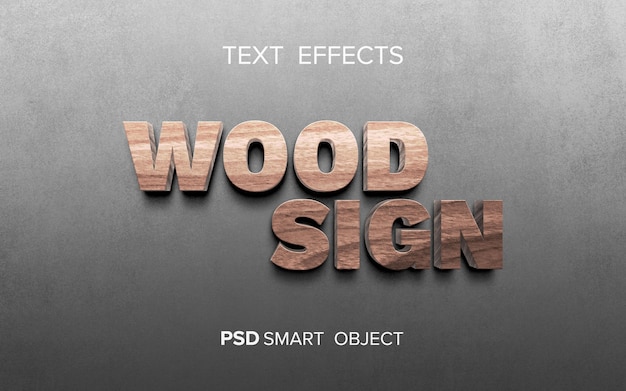 PSD wood text effect mock-up