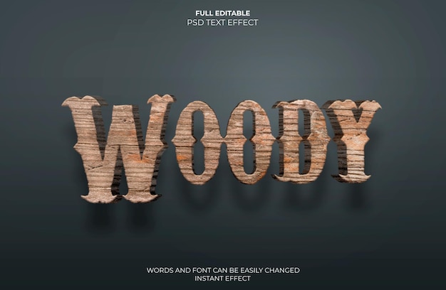 PSD wood text effect