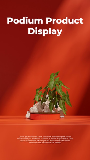wood texture curved cylinder podium in portrait rocks background 3d render image blank mockup