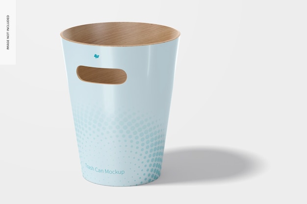 PSD wood trash can mockup