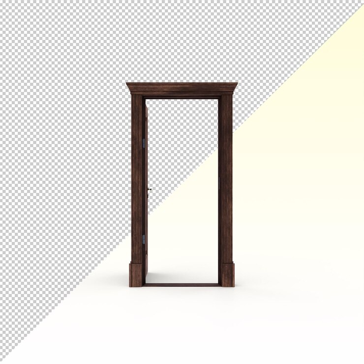 PSD wood walnut door