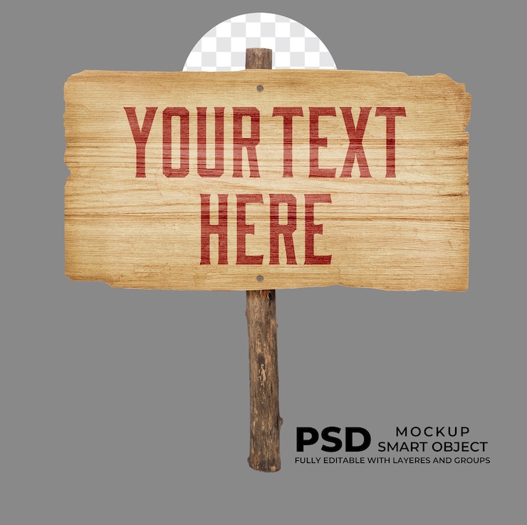 PSD wood wooden sign background board plank signpost
