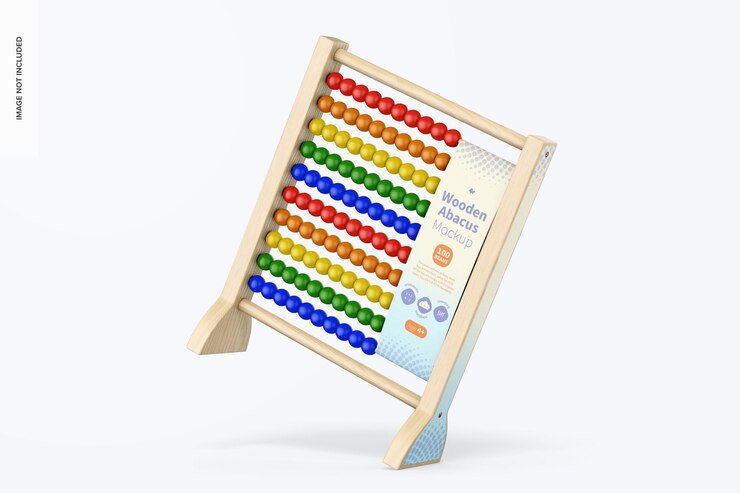 PSD wooden abacus mockup