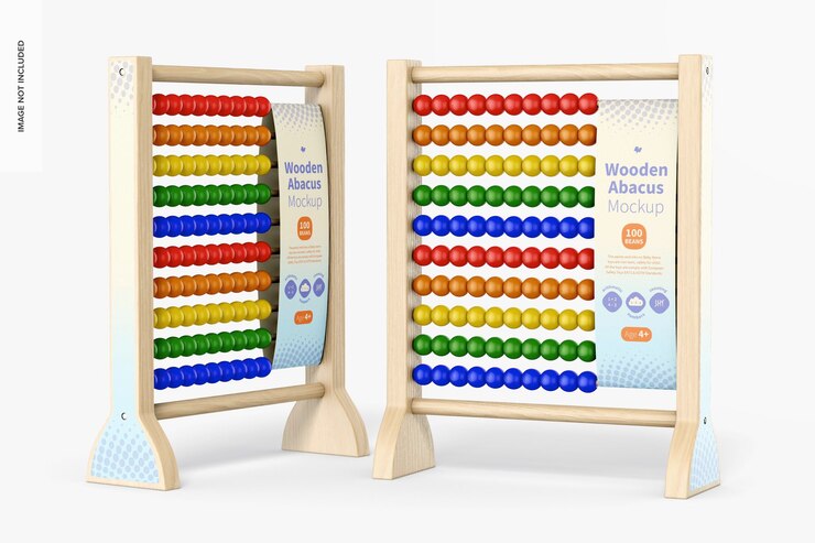 PSD wooden abacus mockup
