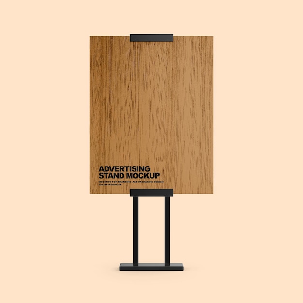 PSD wooden advertising stand mockup