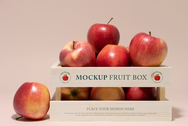 Wooden apple crate mock-up