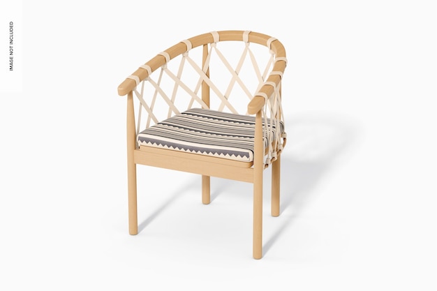 PSD wooden armchairs mockup, left and right view