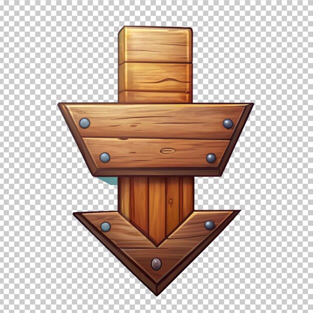 PSD wooden arrow icon