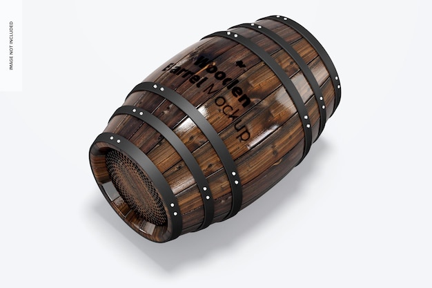 Wooden Barrel Mockup