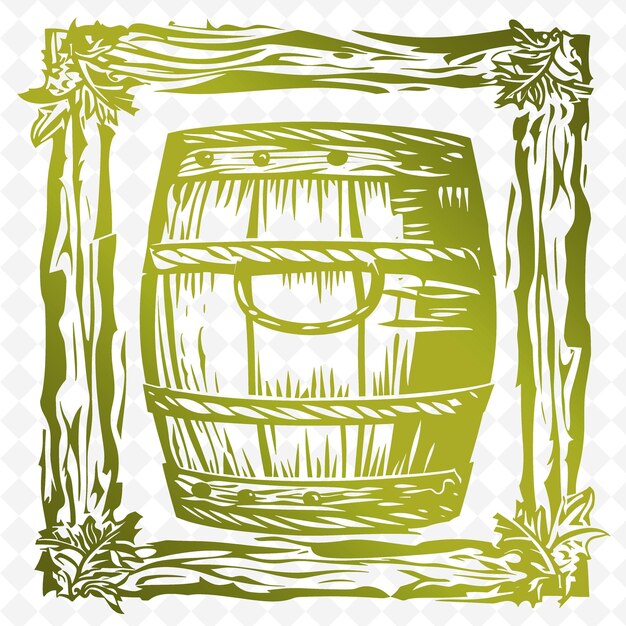 PSD a wooden barrel with a green background that says quot barrel quot