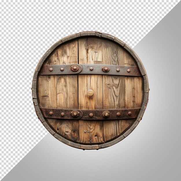 PSD a wooden barrel with a wooden handle and a wooden barrel with a metal ring around it