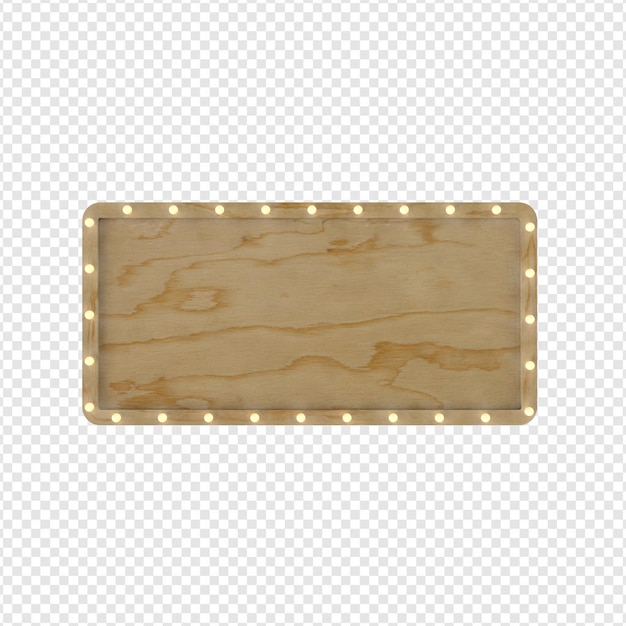 PSD wooden base with 3d square light