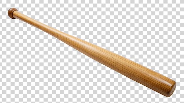 PSD wooden baseball bat isolated on transparent background