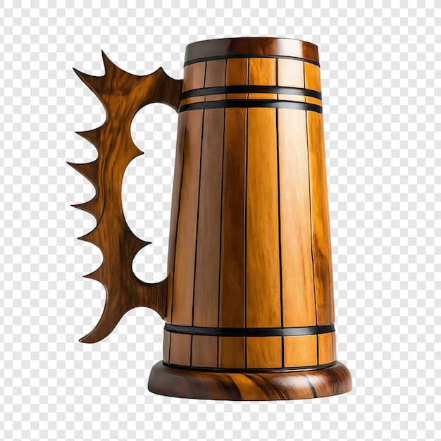 PSD a wooden beer mug png isolated on transparent background psd