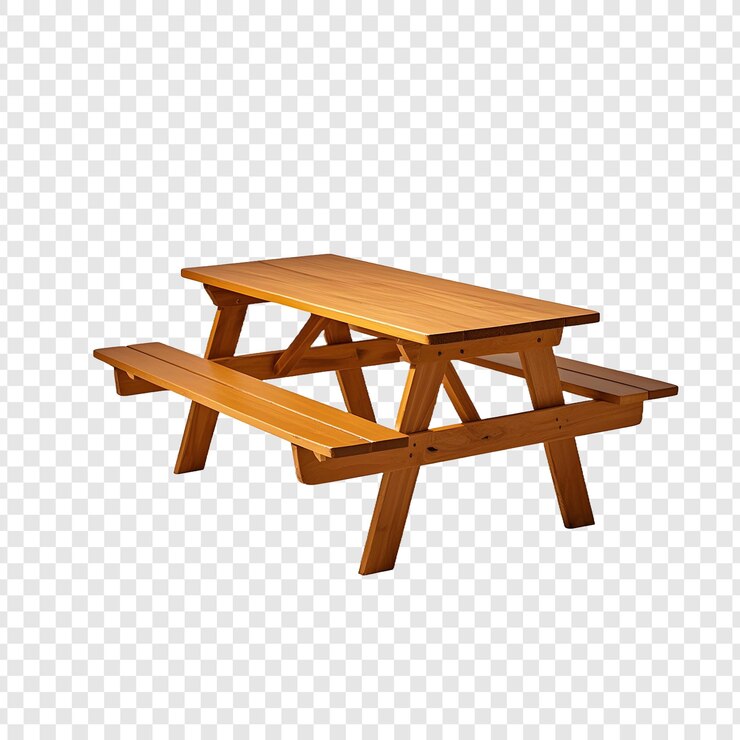 PSD a wooden bench with a blank back to the side