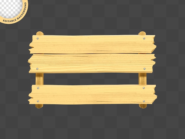 PSD wooden board element 3d for composition