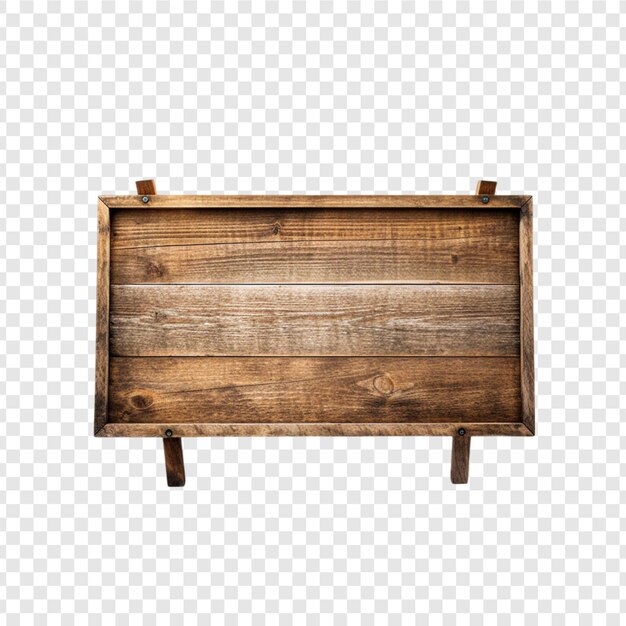 a wooden board with a wooden frame on a transparent background
