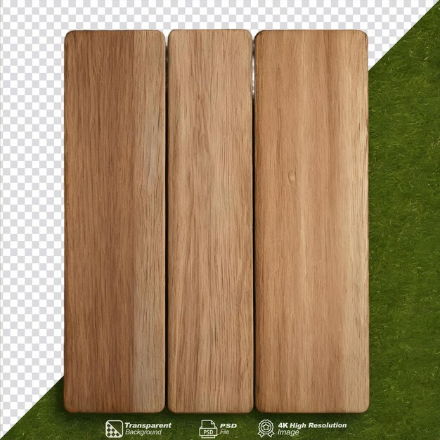 PSD wooden boards on transparent background clipped isolated