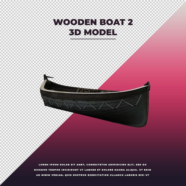 PSD Деревянная лодка 3d изолирована