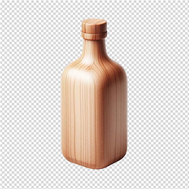 PSD a wooden bottle with a cork on it