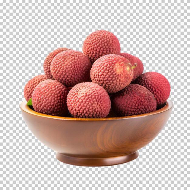 Wooden bowl of durian fruit isolated on transparent background