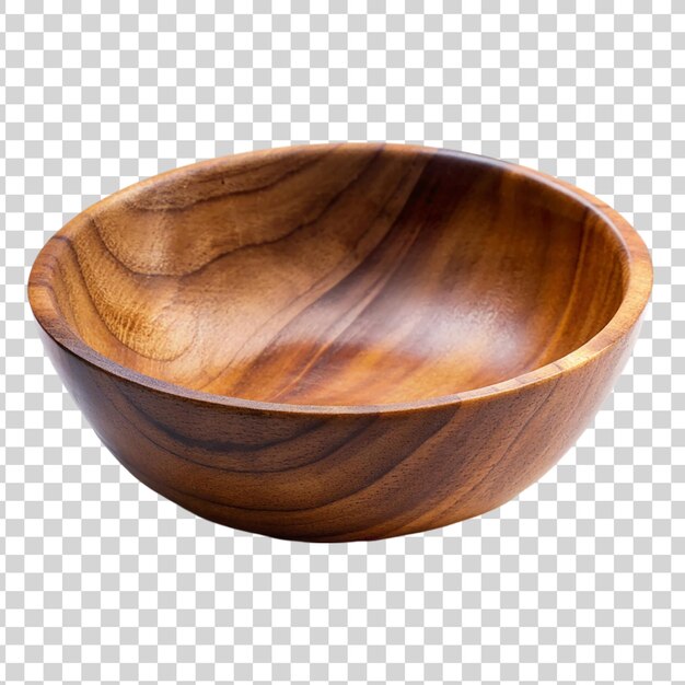 PSD wooden bowl isolated on transparent background