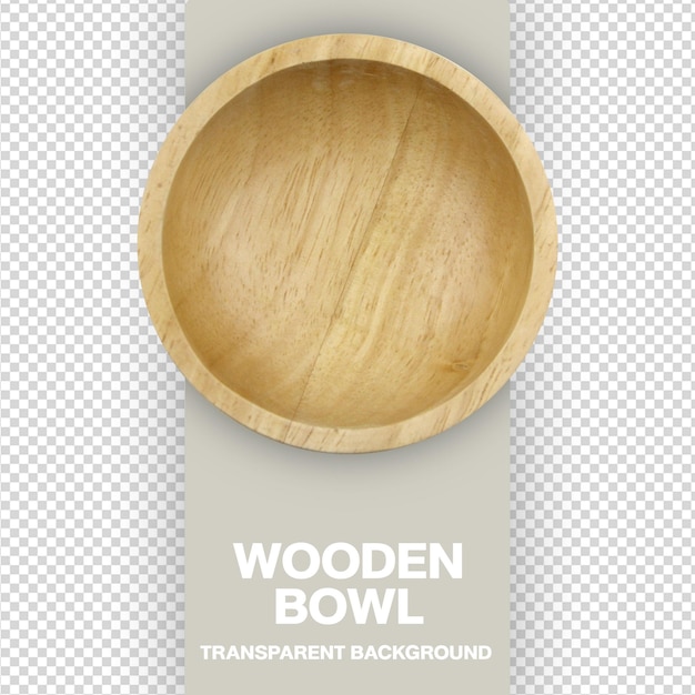 PSD wooden bowl top view