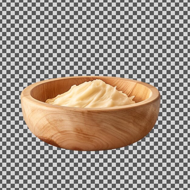 A wooden bowl with flour in it and a wooden bowl with the word flour on it