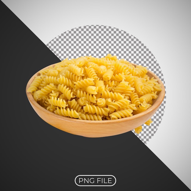 a wooden bowl with a macaroni in it