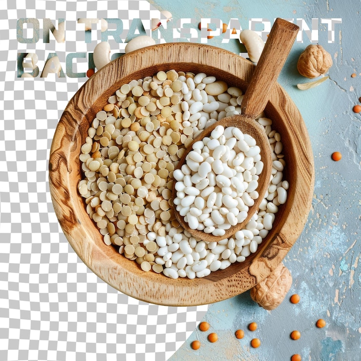 PSD 一個有爆米花和匙的木碗