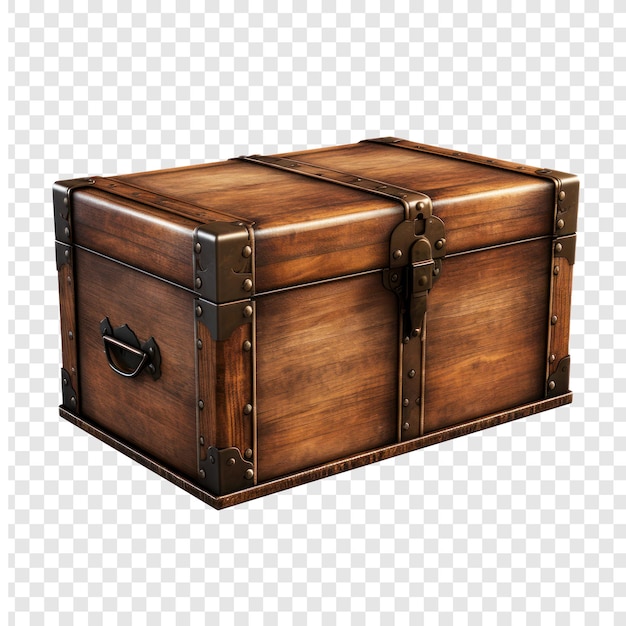 Wooden box on transparency background psd