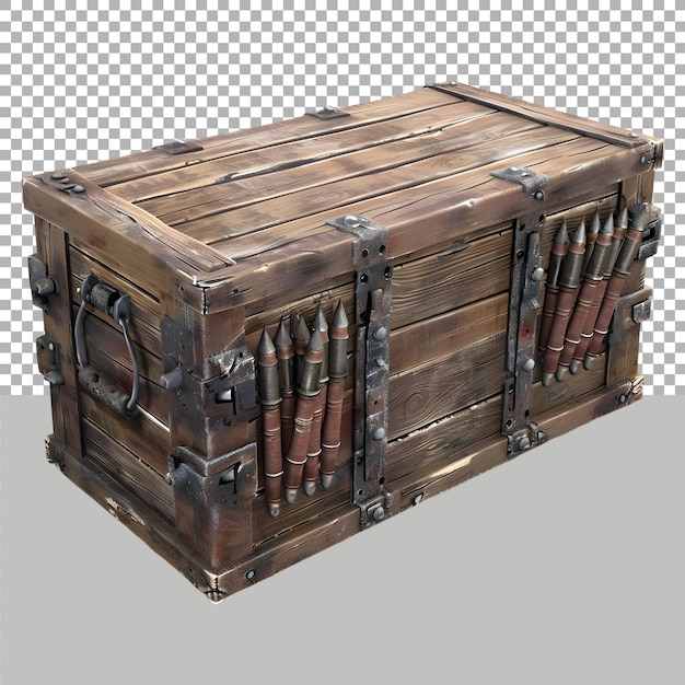 Wooden Box on Transparent background Ai Generated