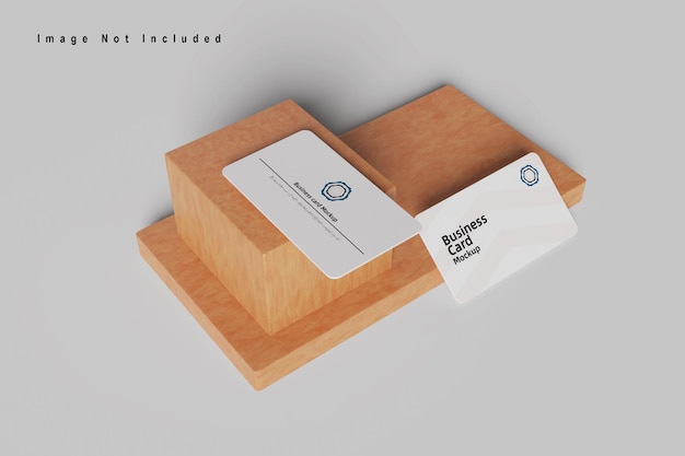 a wooden box with a business card in it