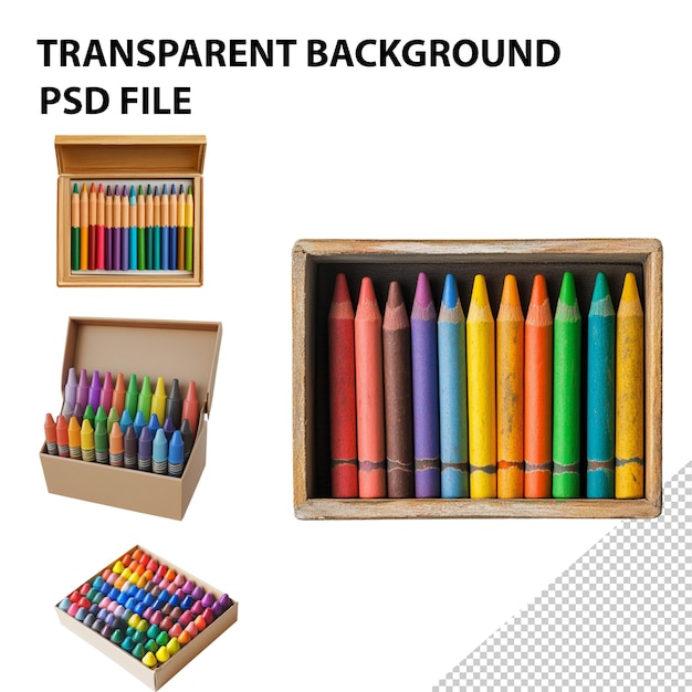 a wooden box with a lot of colored pencils in it