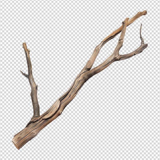 PSD wooden branch isolated on transparent background png