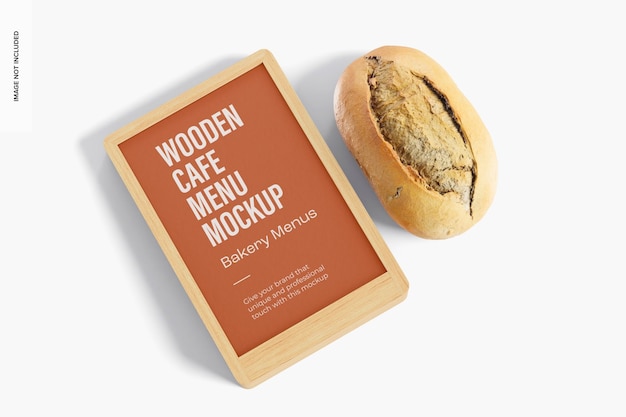 Wooden cafe menus mockup