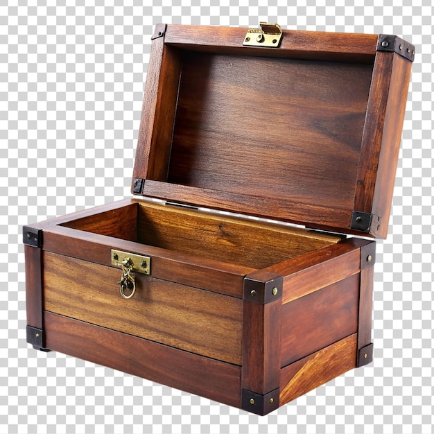 PSD wooden chest isolated on a transparent background