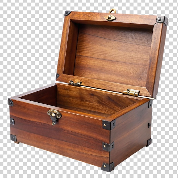 PSD wooden chest isolated on a transparent background