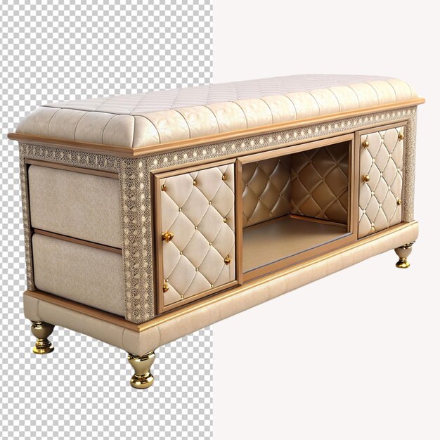 PSD a wooden chest with a gold knob and a gold knob