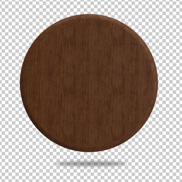 PSD wooden circular label 3d round wood